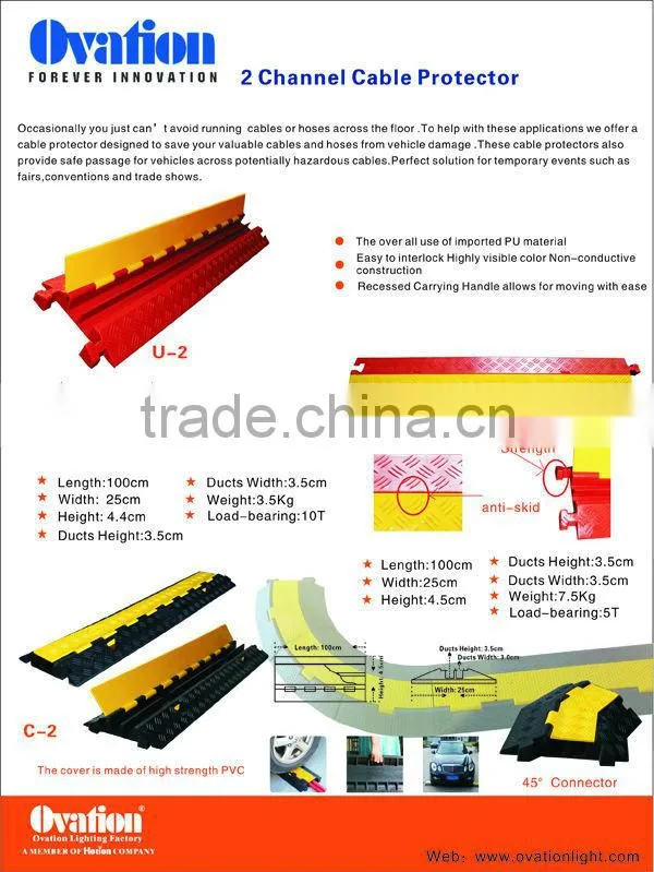 2016 High PVC Quality 2-channel Cable Protector Floor Cover use