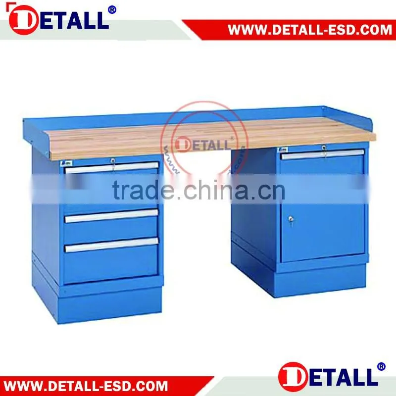 Garage steel workbench with heavy duty support