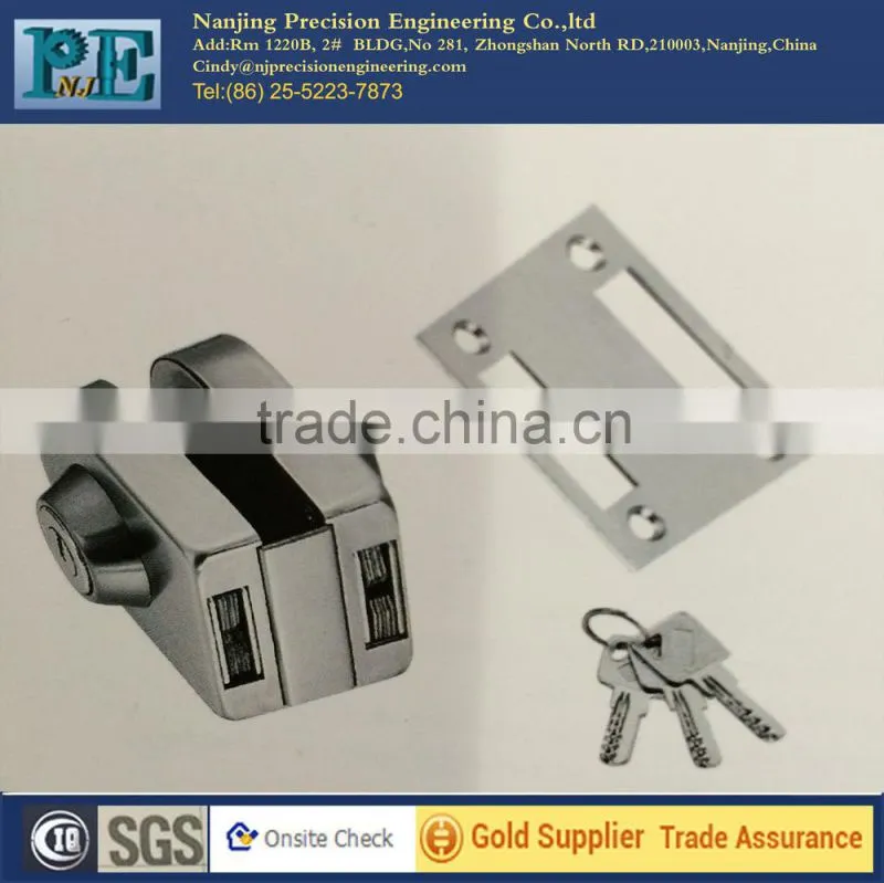 double glass door stainless steel fabrication brass lock core double lock head