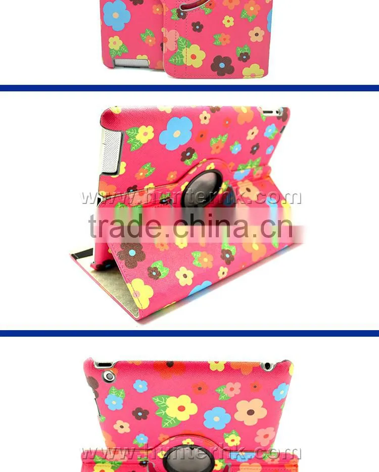 Floral Garden Rotating Tablet Case For iPad 4