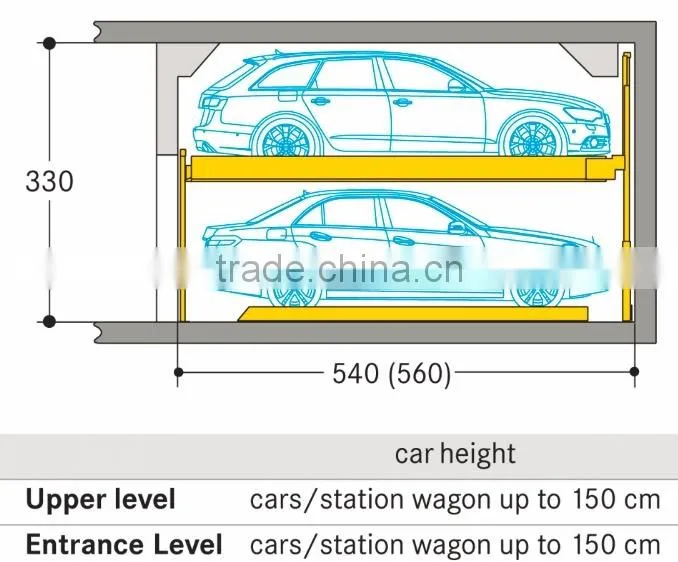 2 level combined parking car lift/double parking car lift