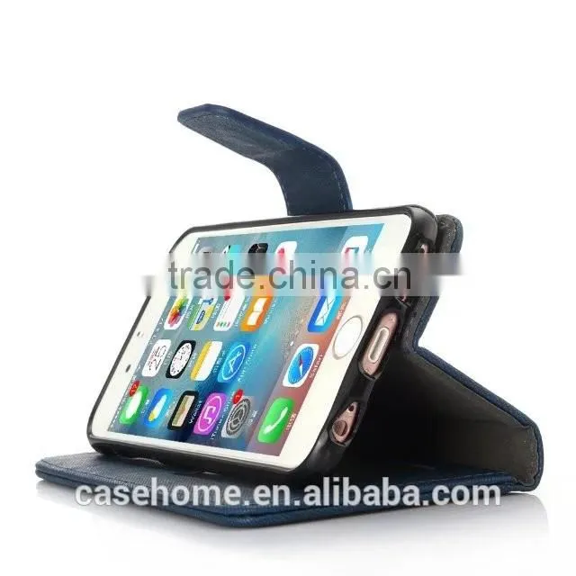 Crossing Pattern PU Leather Material TPU Phone Case for Apple iphone 6s