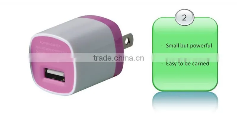 High quality portable 1a US usb charger for home and travelling purpose