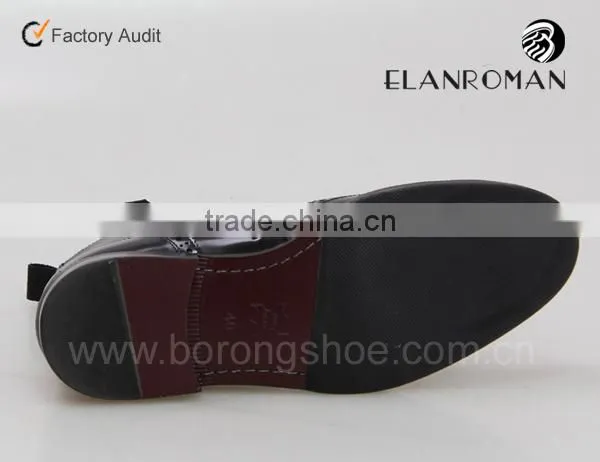 Leather boots men dress boots shoes with zipper