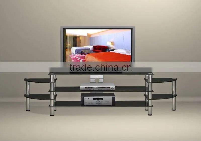 TV Stand/ Metal Black TV Showcase