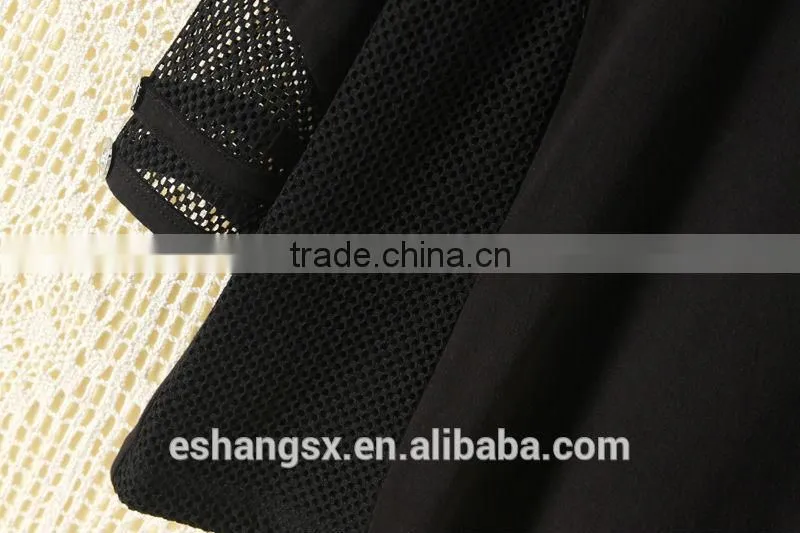 Ladies viscose pure black mesh shirt