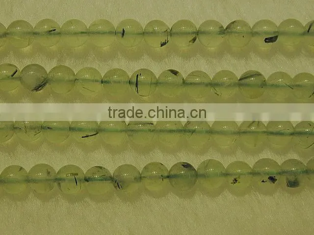 Wholesale polish Natural A grade prehnite round beads for jewelry