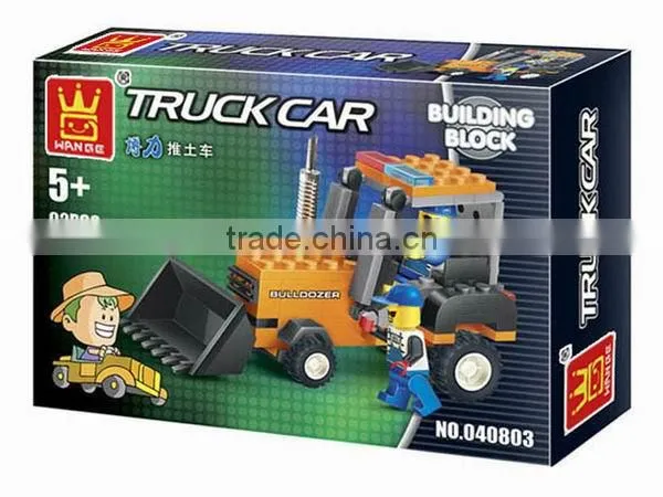 kid intelligence toy truck building blocks toy bulldozer
