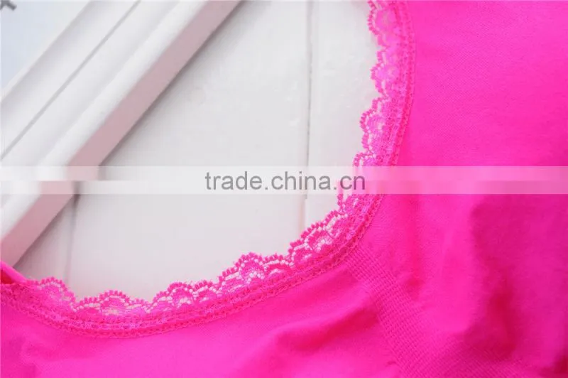 Wholesale underwear women crop top seamless bra with padded cup