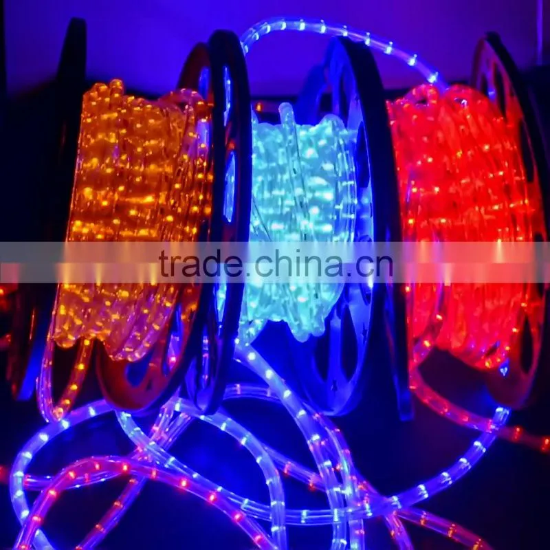 festalight waterproof 72led per meter 100% copper 3 wire holiday decoration round flexible black color changing led rope light