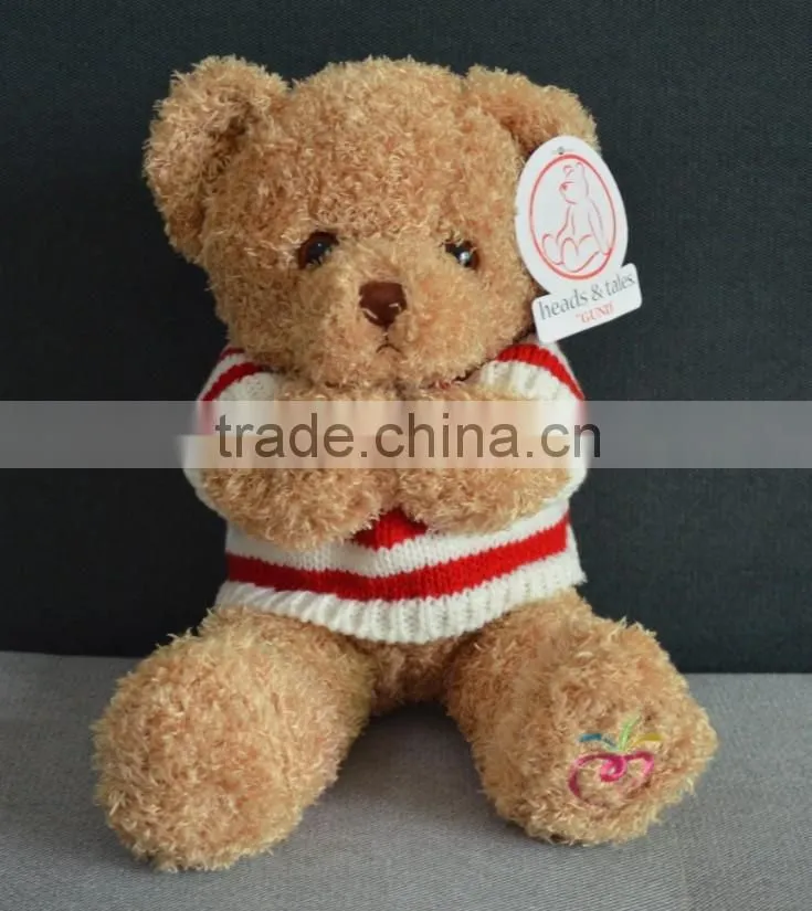 Lovely stuffed teddy bear with T-shirt animal toy