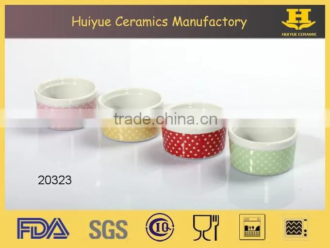 ceramic shell dish with printing ceramic dish with printing dots