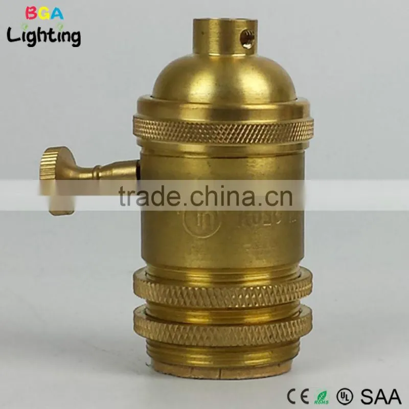E26 Brass vintage iron light socket With Switch for DIY Pendant light