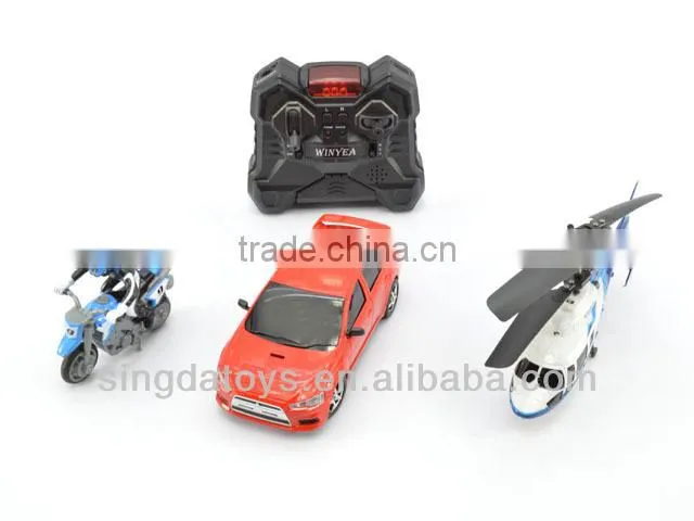 Popular RC Helicopter + RC Car + RC Motorcycle 3 in 1