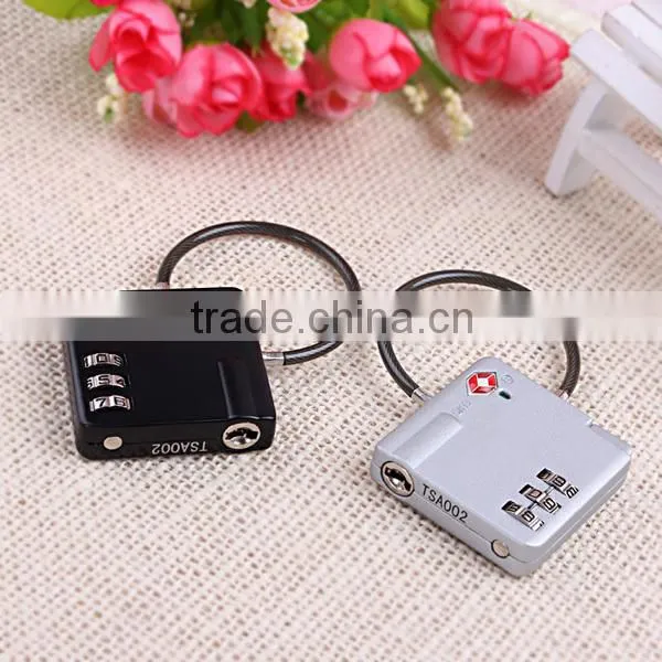 2015 New trendy style safe suitcase lock travel lock TSA cable lock