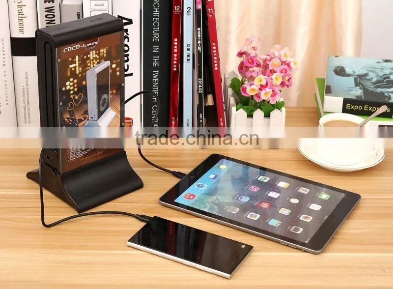 Unique design restaurant cell phone charging dock station for coffe shop, KTV, Bar, Hotel lobby with 4 port output charger