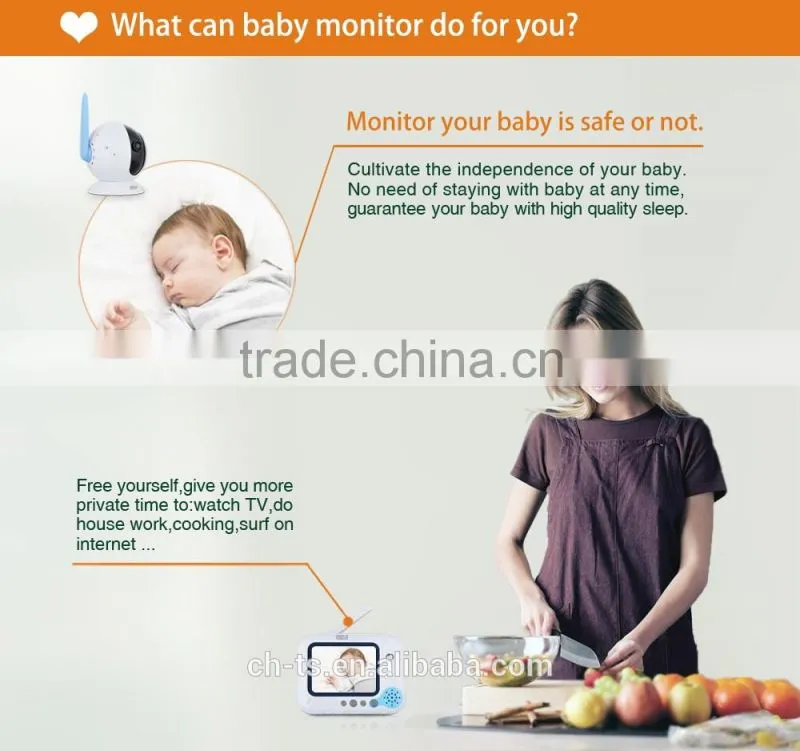 3.5" LCD Video Baby Monitor,Wireless Monitoring