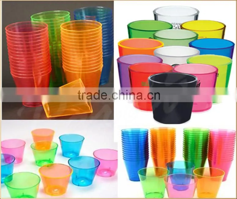 Test drink 1oz neon plastic disposable shot glasses drinking cup