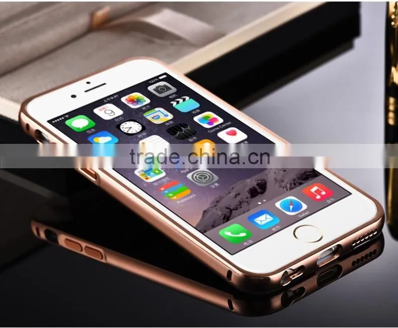 Aluminum metal frame bumper mirrior back Mobile phone cover and accessory for iphone 6 accessory for iphone 6S