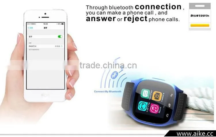 Fashion Sport Bluetooth smart watch M26 wristwatch with Pedometer music player message & call reminder for ios Android phone