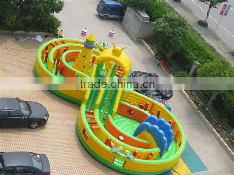 Newest biggest Outdoor Adult Inflatable Obstacle Course for hot Sale