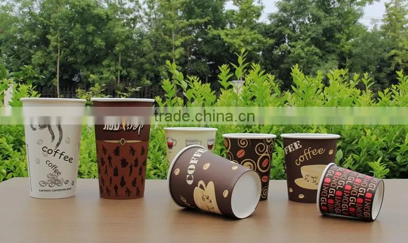 12oz white plain paper cups, paper coffee cups with lids and sleeves