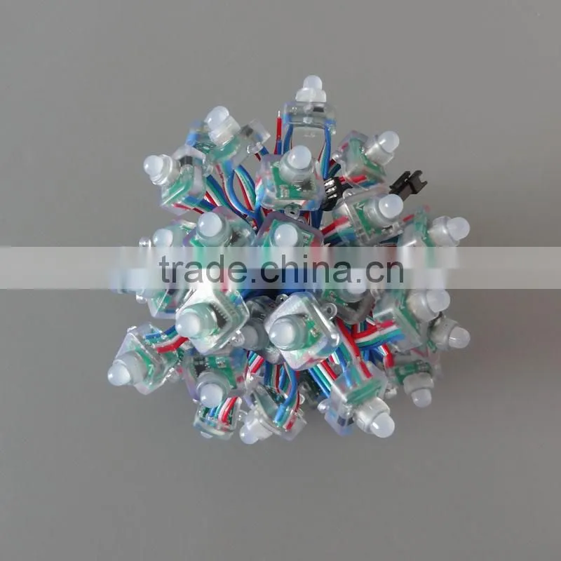 WS2811 DC12V Square type 12mm led pixel string light RGB color;50pcs a string