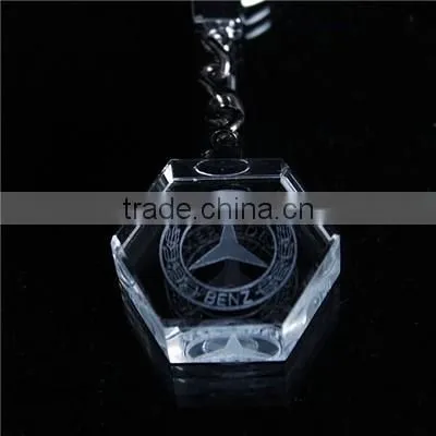 Crystal ball Led crystal light keychain 3d laser engraved keychain