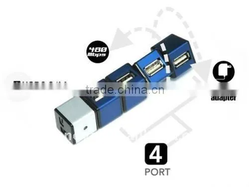 4 port usb hub with av adapter