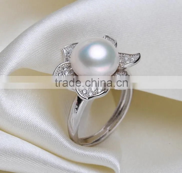 925 sterling silver earring and ring pearl jewerlry set