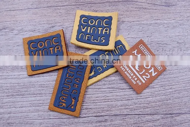 Custom design microfiber sude leather casual pu labels for jeans china