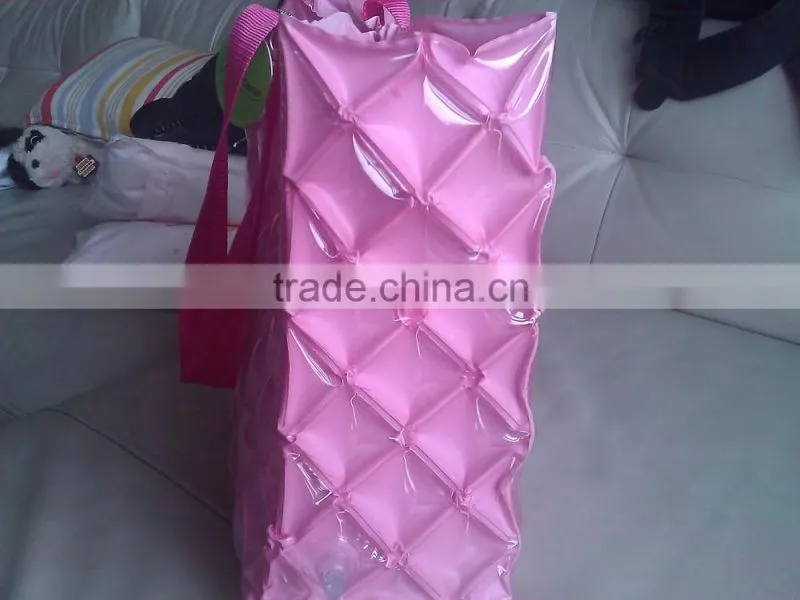 transparent pink inflatable air bag for shopping