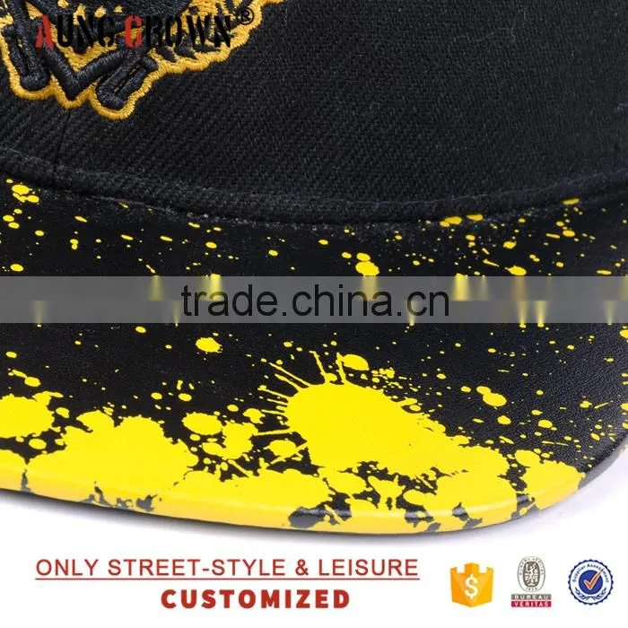 100% Acrylic Material Unisex Snapback Cap With Custom Brim