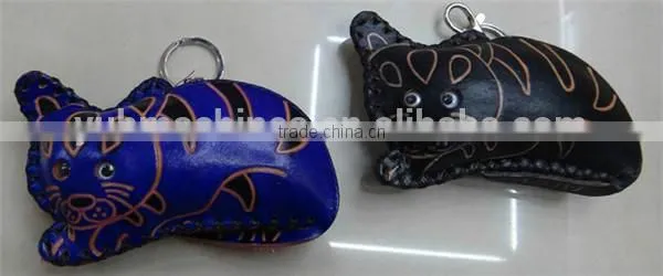 Chinese Handmade Animal Shape Genuine Leather Zip Coin Purse