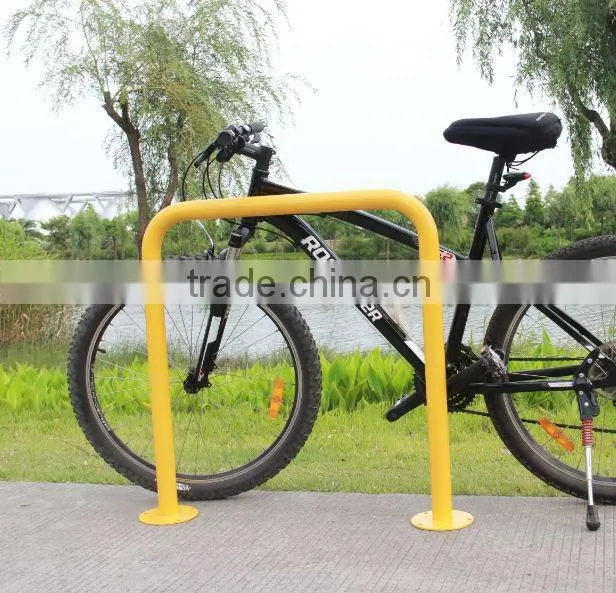 2012 Lastest Yellow Powder Coated Loop Bicycle Rack Factory