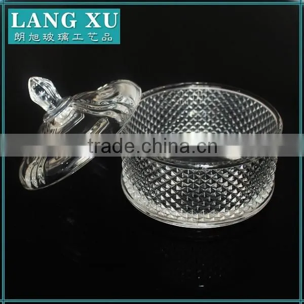Hand made wholesale glass office candy bowl with cover
