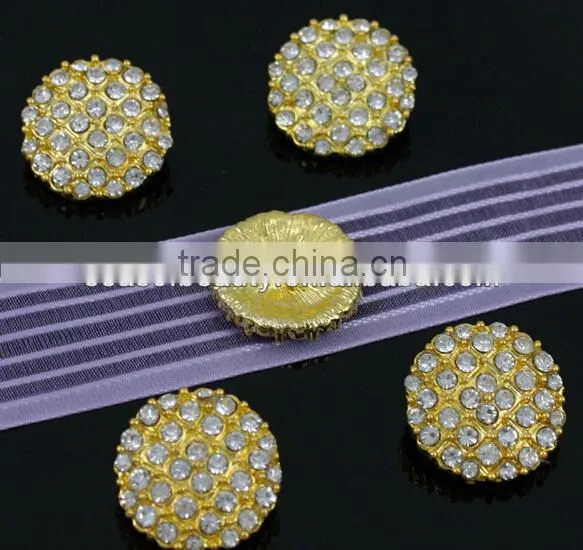 Seasofbeauty gold round rhinestone button