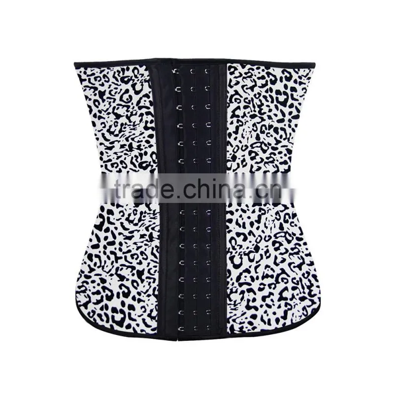 2015 best sell skull pattern 9 steel bones latex waist trainer