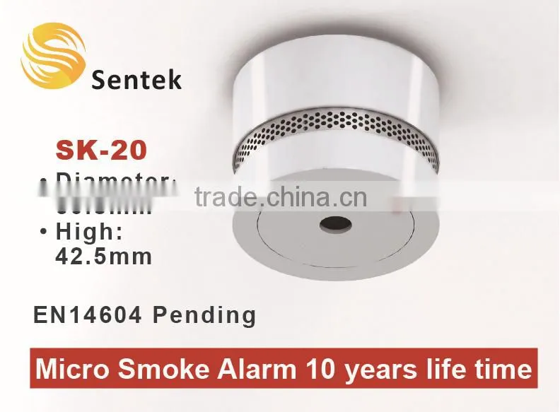 Micro Smoke Alarm/ Mini Smoke Detector 10 years Battery Powered SK20