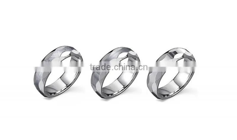 Polished Shiny Rose Gold Plating Tungsten Wedding Bands Ring Inlay Carbon Fiber Rings Bands