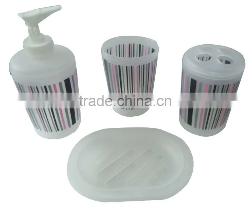 Colourful 4pcs plastic bathroom set china