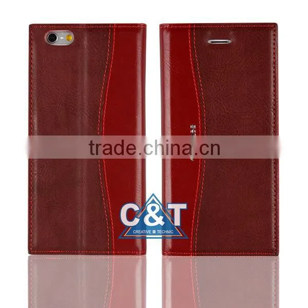 C&T Luxury pu leather wallet flip cover case for coolpad note3