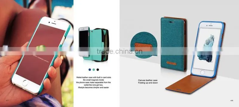 C&T Canvas Diary Denim Material Wallet Case Stand Flip Cover TPU Casing for Samsung Galaxy Note 7