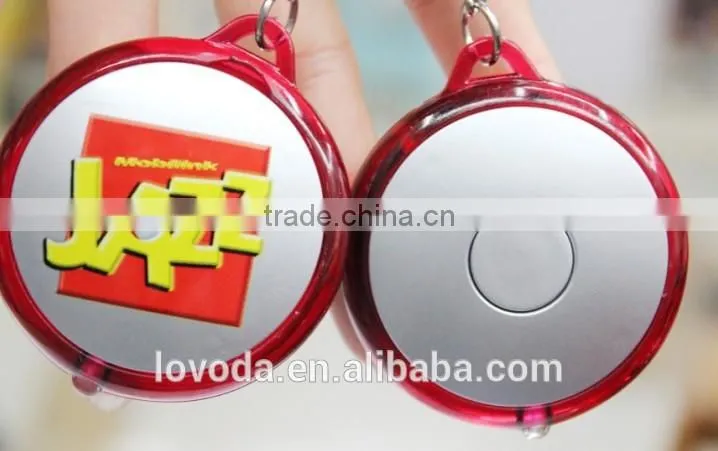 popular round led keychain light/led projector/led flashlight torch for promotion JLP-019