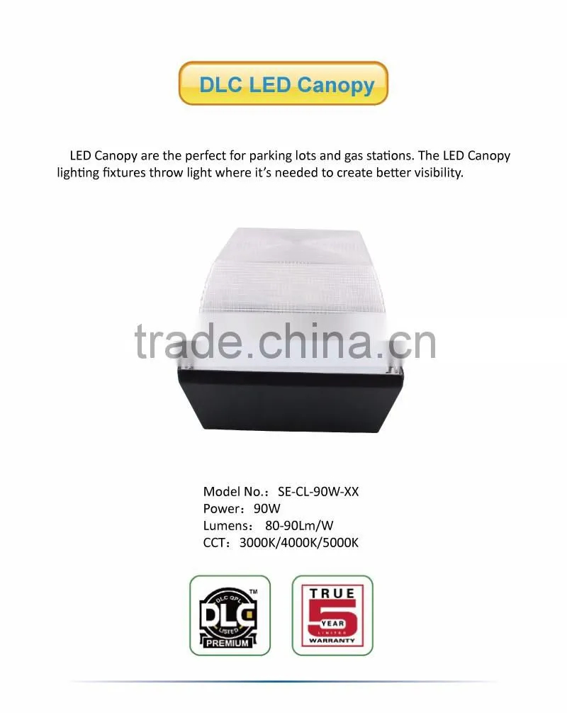 DLC 90W Canopy Light for Parking lot Garage