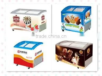 Commercial Ice Cream Freezer Sliding Glass Door Chest Ice Cream Display Refrigerator