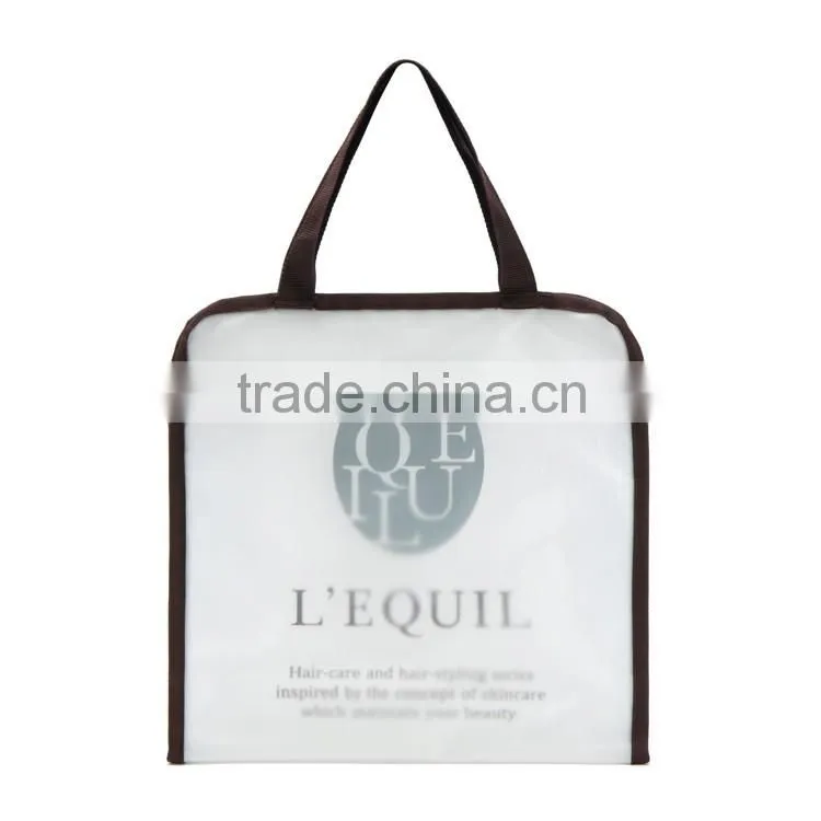 Clear vinyl pvc zipper bags with handle