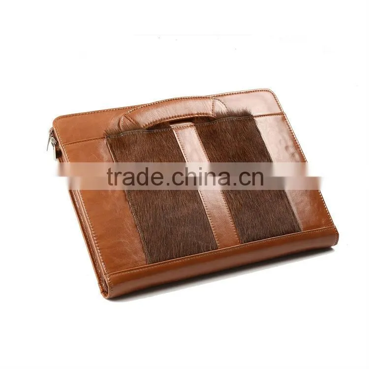 Executive Briefcase-Portfolio With Brown Horsehair Trim for iPad and MacBook Air