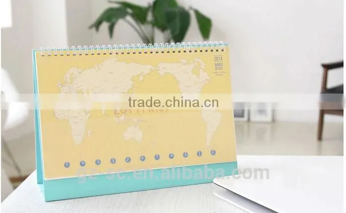 Colorful printable and custom shapeTable calendar 2014