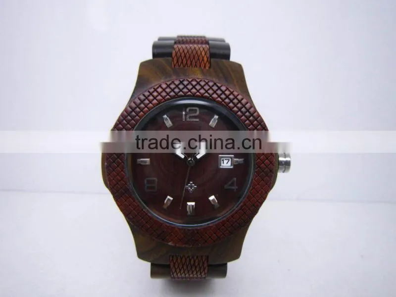 Natural Maple Wood and Red Rose sandal wood Watch For Man Wholesale Wood Watch hand craft gifts